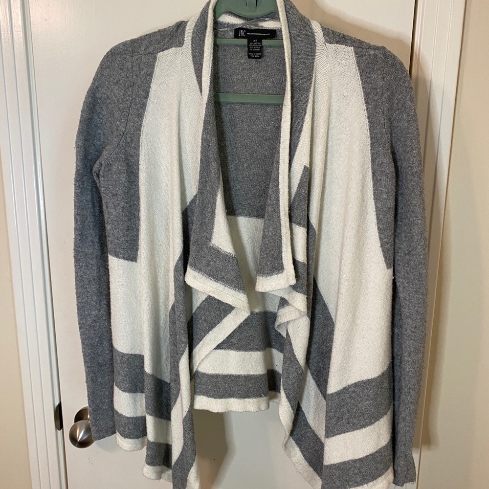 Grey and White INC sweater size XS
